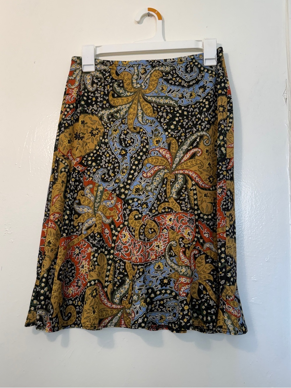 Three Heart Vintage 90s Paisley Midi Skirt Made in USA Large